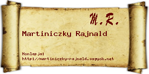 Martiniczky Rajnald névjegykártya